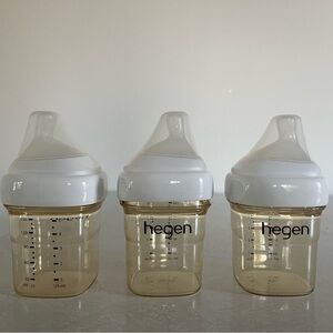 Hegen 5oz bottles with slow flow nipples